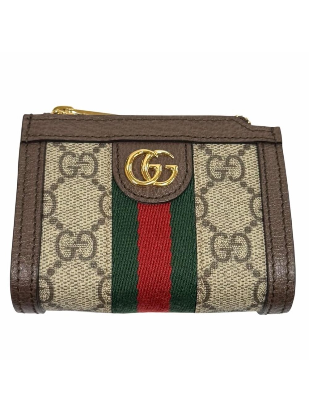 Gucci GG Marmont Ophidia Supreme Coin Purse with Key Hook Beige Brown